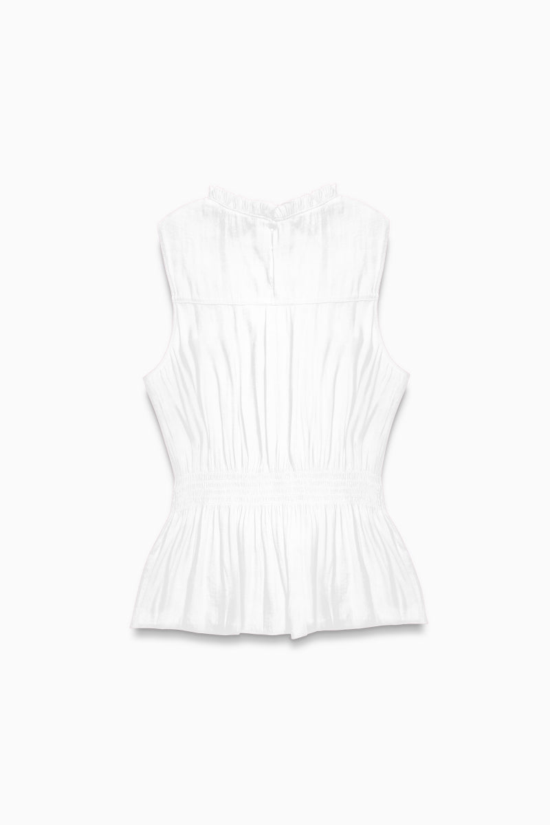 High-Neck Smocked Peplum Top
