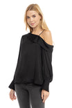 Long Sleeve Asymmetric Shoulder Blouse