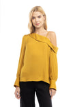 Long Sleeve Asymmetric Shoulder Blouse