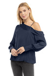 Long Sleeve Asymmetric Shoulder Blouse