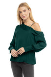 Long Sleeve Asymmetric Shoulder Blouse