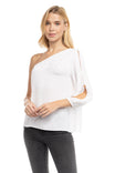 One Shoulder Balloon Cut Out Sleeve