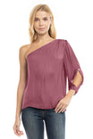 One Shoulder Balloon Cut Out Sleeve