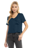 Short Sleeve Cropped Woven T-shirt