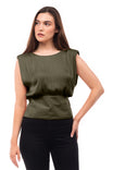 Extended Sleeve Shoulder Padded V-back