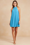 Pleated High-neck Dress