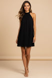 Pleated High-neck Dress