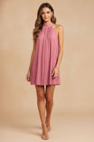 Pleated High-neck Dress