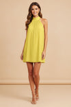 Pleated High-neck Dress