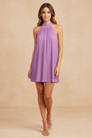 Pleated High-neck Dress