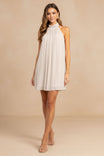 Pleated High-neck Dress