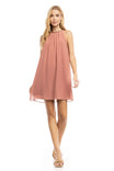 Chain Jewel Neck Stack Fringe Sleeve A-line Dress