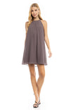 Chain Jewel Neck Stack Fringe Sleeve A-line Dress