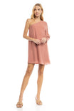 One Long Sleeve Braided Trim Sleeve A-line Dress