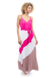 Double Strap Color Block Maxi Dress