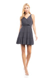 Sleeveless Surplice Tiered Dress