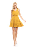 Sleeveless Surplice Tiered Dress