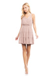 Sleeveless Surplice Tiered Dress