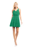 Sleeveless Surplice Tiered Dress