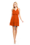 Sleeveless Surplice Tiered Dress