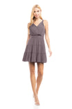 Sleeveless Surplice Tiered Dress