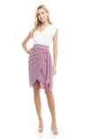 Two Tone Sleeveless Surplice Wrap Midi Dress