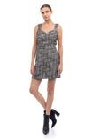 Tweed Sleeveless Sweetheart Neck Mini Dress