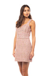 Tweed Sleeveless Sweetheart Neck Mini Dress