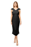 Drape Back Bias Midi Dress