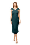 Drape Back Bias Midi Dress
