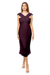 Drape Back Bias Midi Dress