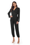Long Sleeve Surplice Harem Jumpsuit