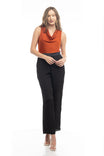 Sleeveless Cowl Neck Colorblock Jumpsuit