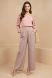Off-Shoulder Color Block Jumpsuit