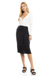 Waterfall Detail A-line Midi Skirt