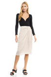 Waterfall Detail A-line Midi Skirt