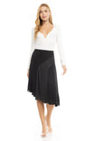 Paneled Asymmetric Midi Skirt