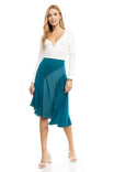 Paneled Asymmetric Midi Skirt