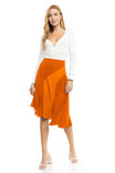 Paneled Asymmetric Midi Skirt