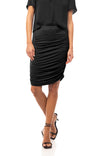 Shirred Midi Knit Skirt