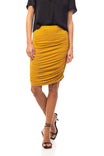 Shirred Midi Knit Skirt