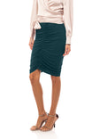 Shirred Midi Knit Skirt