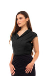 Extended Sleeve Shawl Collar Blouse