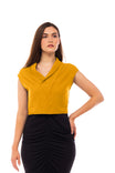 Extended Sleeve Shawl Collar Blouse
