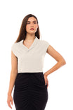 Extended Sleeve Shawl Collar Blouse