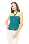 Shirred Halter Neck Top