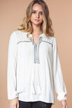 Embroidered Long Sleeve Blouse
