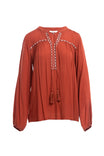 Embroidered Long Sleeve Blouse
