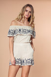 Off Shoulder Embroidered Romper