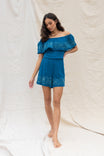 Off Shoulder Embroidered Romper